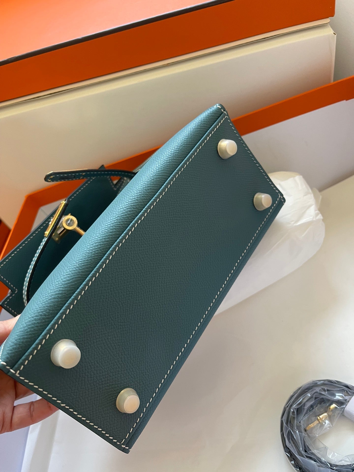 KELLY MINI 20 BAG IN PINE GREEN CALFSKIN WITH GOLD HARDWARE (MADE-TO-ODER)