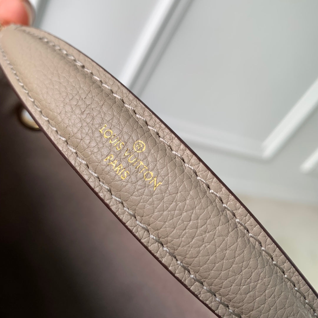 NANO NOÉ 16 IN GREY TOURTERELLE BICOLOR MONOGRAM EMPREINTE CALFSKIN