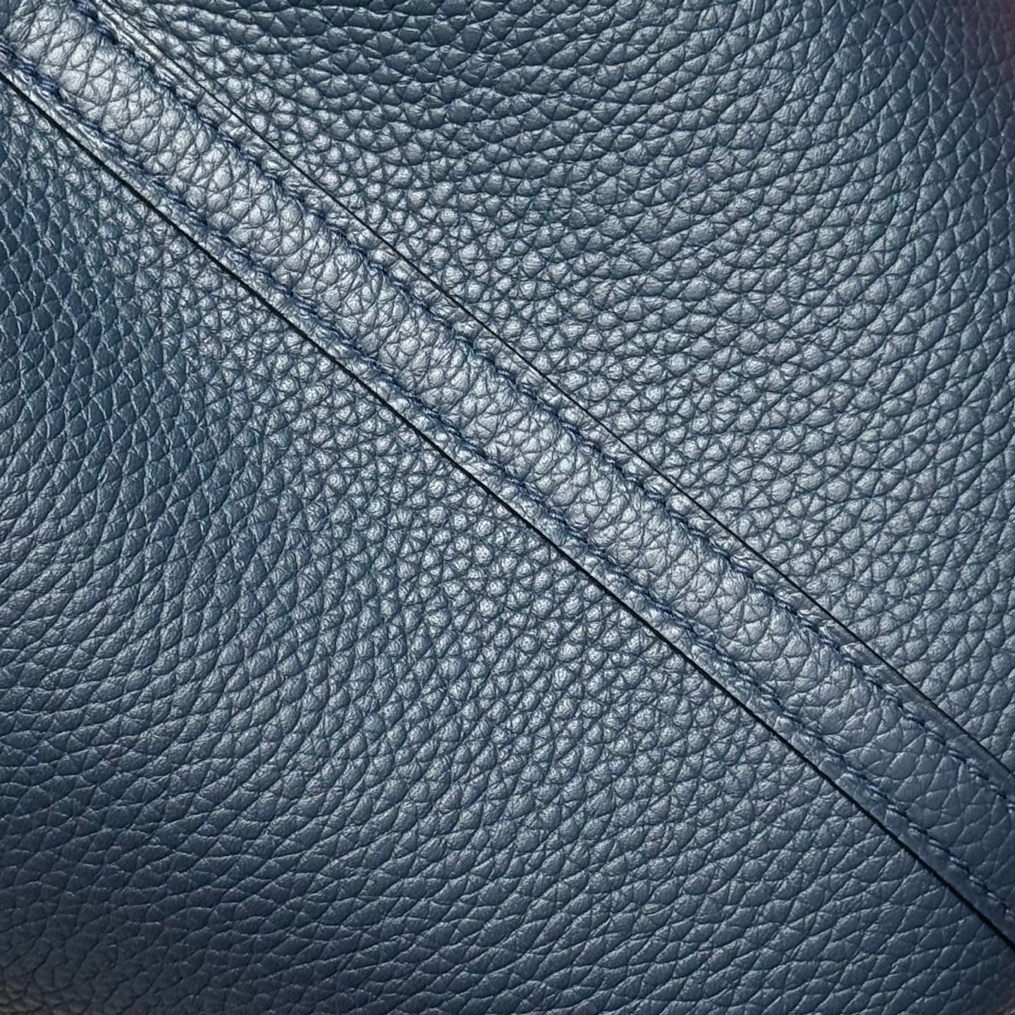 HERMES 25S PICOTIN LOCK 18 IN NAVY BLUE CALFSKIN SILVER HARDWARE