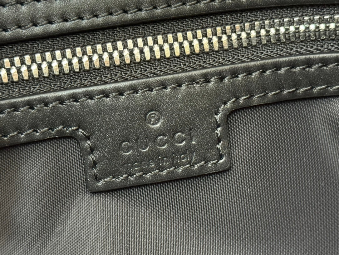 SMALL CROSSBODY BAG 19 IN BLACK CANVAS MONOGRAM LOGO