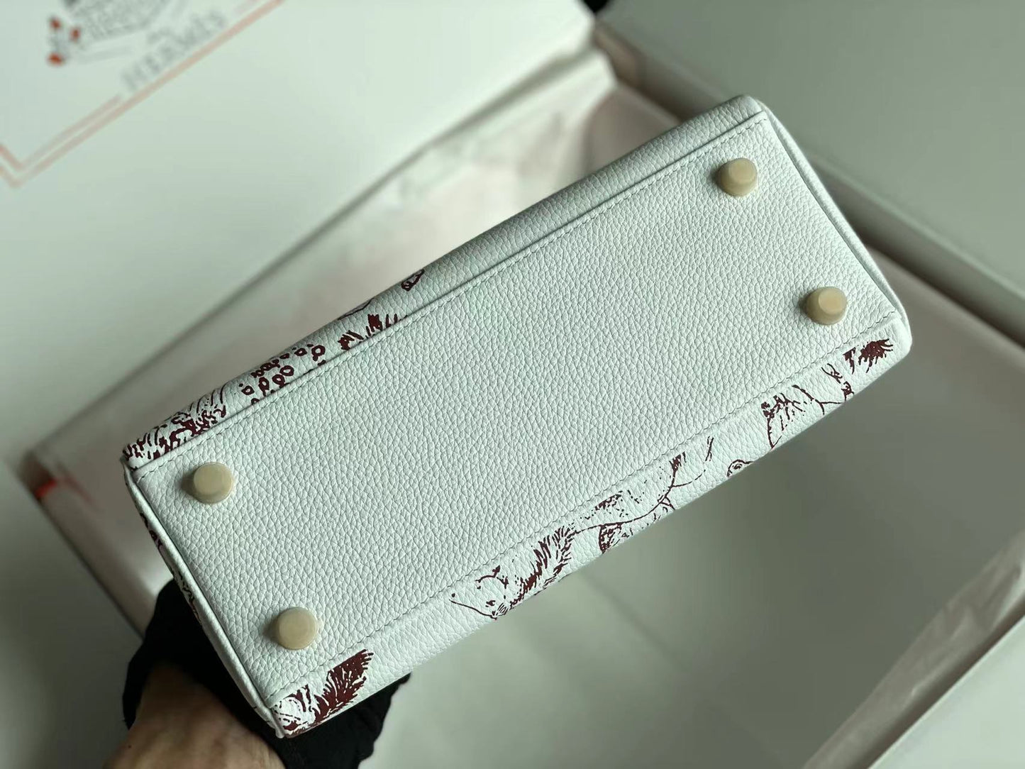 BIRKIN 25 BAG IN WHITE CALFSKIN WITH COLORFUL STICKER 228763 (MADE-TO-ODER)