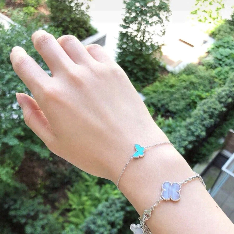 [AURORA]BUTTERFLY TURQUOISE BUTTERFLY BRACELET SILVER
