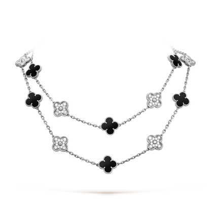 [AURORA]CLOVER 20 MOTIFS ONYX DIAMOND SILVER