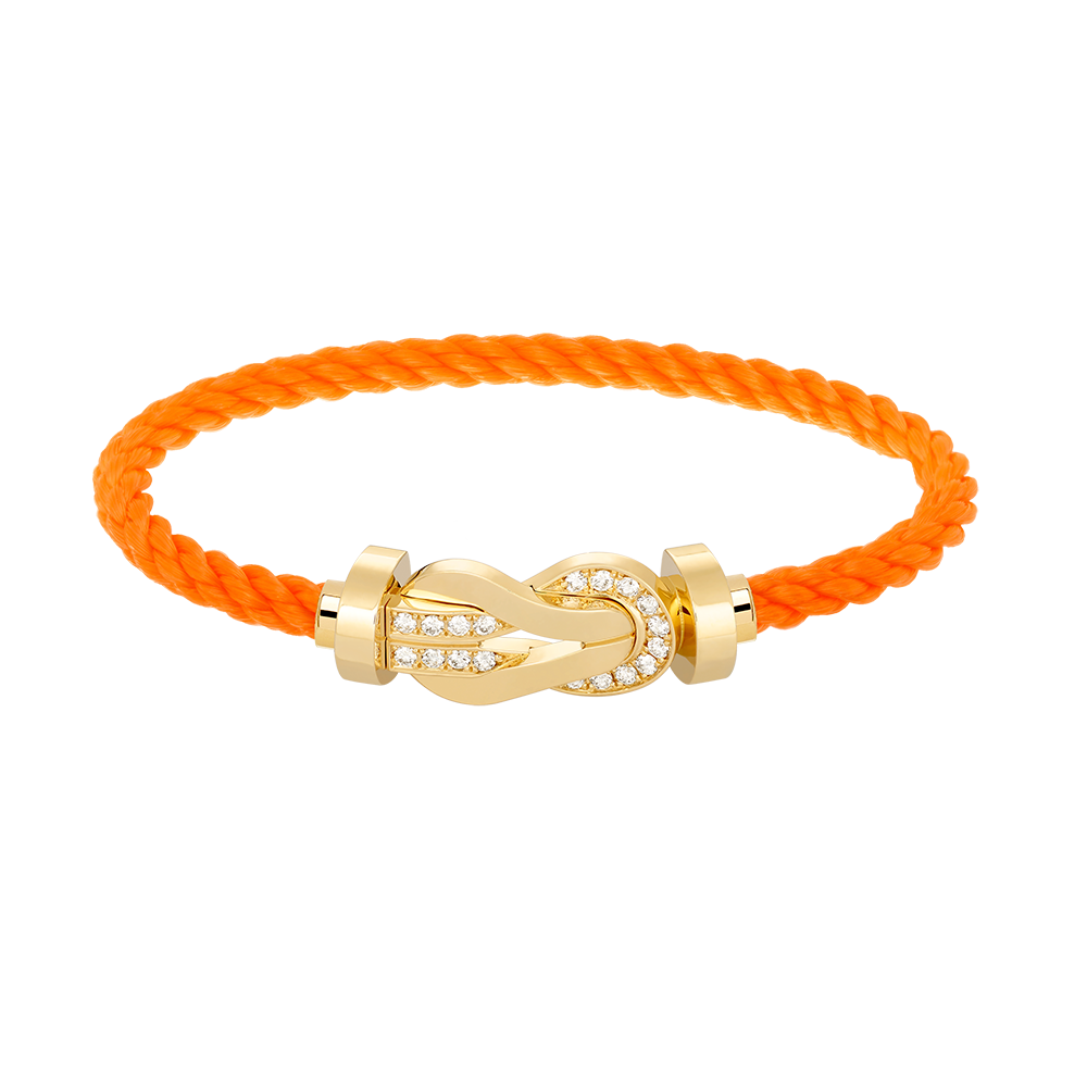 [AURORA]CHANCE LARGE 8 FIGURE BUCKLE HALF DIAMOND BRACELET GOLD