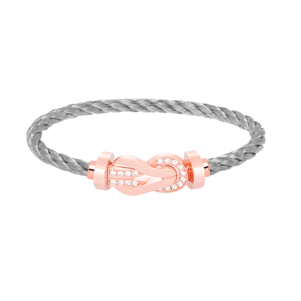 [AURORA]CHANCE LARGE 8 FIGURE BUCKLE HALF DIAMOND BRACELET ROSE GOLD