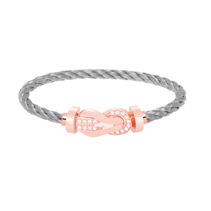[AURORA]CHANCE LARGE 8 FIGURE BUCKLE HALF DIAMOND BRACELET ROSE GOLD