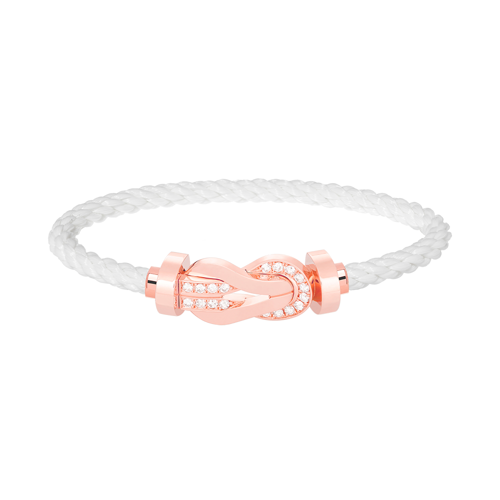 [AURORA]CHANCE LARGE 8 FIGURE BUCKLE HALF DIAMOND BRACELET ROSE GOLD