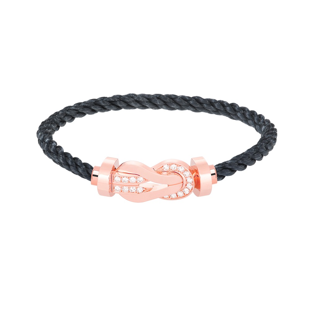 [AURORA]CHANCE LARGE 8 FIGURE BUCKLE HALF DIAMOND BRACELET ROSE GOLD