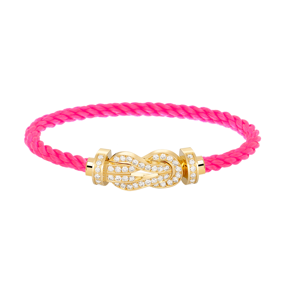 [AURORA]CHANCE LARGE 8 FIGURE BUCKLE FULLDIAMOND BRACELET GOLD