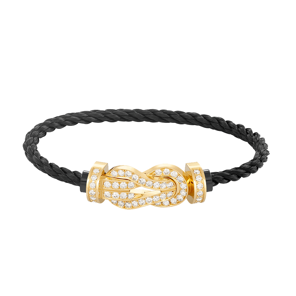 [AURORA]CHANCE LARGE 8 FIGURE BUCKLE FULLDIAMOND BRACELET GOLD