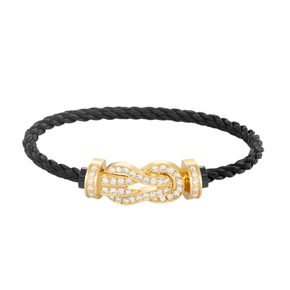 [AURORA]CHANCE LARGE 8 FIGURE BUCKLE FULLDIAMOND BRACELET GOLD