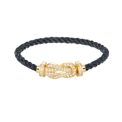 [AURORA]CHANCE LARGE 8 FIGURE BUCKLE FULLDIAMOND BRACELET GOLD