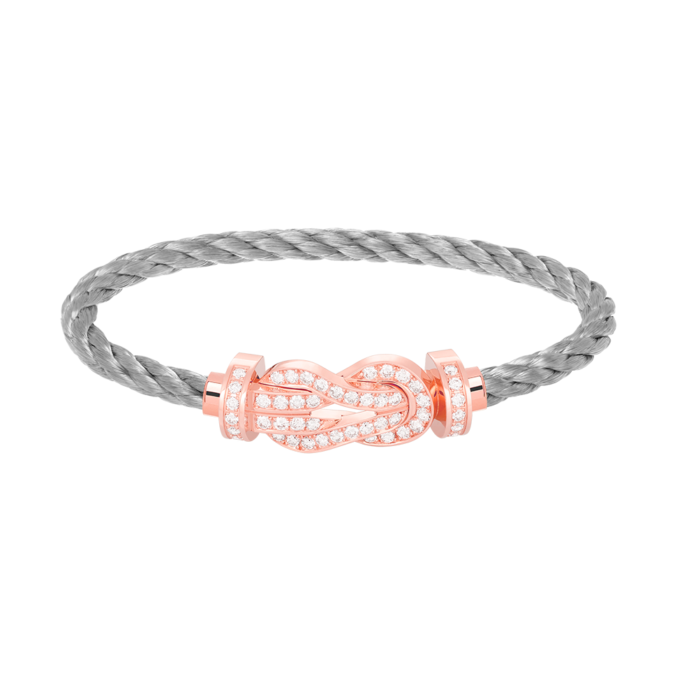 [AURORA]CHANCE LARGE 8 FIGURE BUCKLE FULL DIAMOND BRACELET ROSE GOLD