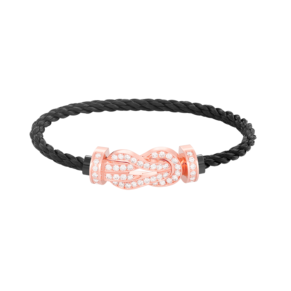 [AURORA]CHANCE LARGE 8 FIGURE BUCKLE FULL DIAMOND BRACELET ROSE GOLD