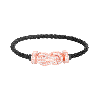 [AURORA]CHANCE LARGE 8 FIGURE BUCKLE FULL DIAMOND BRACELET ROSE GOLD