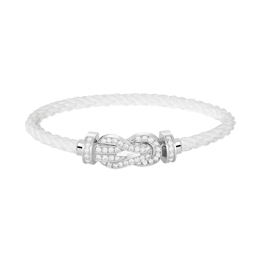 [AURORA]CHANCE LARGE 8 FIGURE BUCKLE FULL DIAMOND BRACELET SILVER
