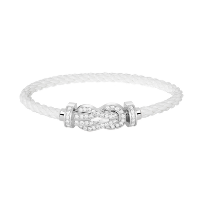 [AURORA]CHANCE LARGE 8 FIGURE BUCKLE FULL DIAMOND BRACELET SILVER