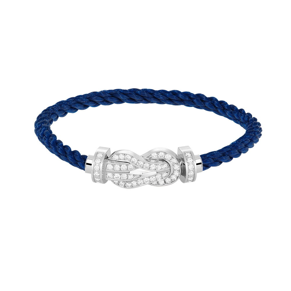 [AURORA]CHANCE LARGE 8 FIGURE BUCKLE FULL DIAMOND BRACELET SILVER