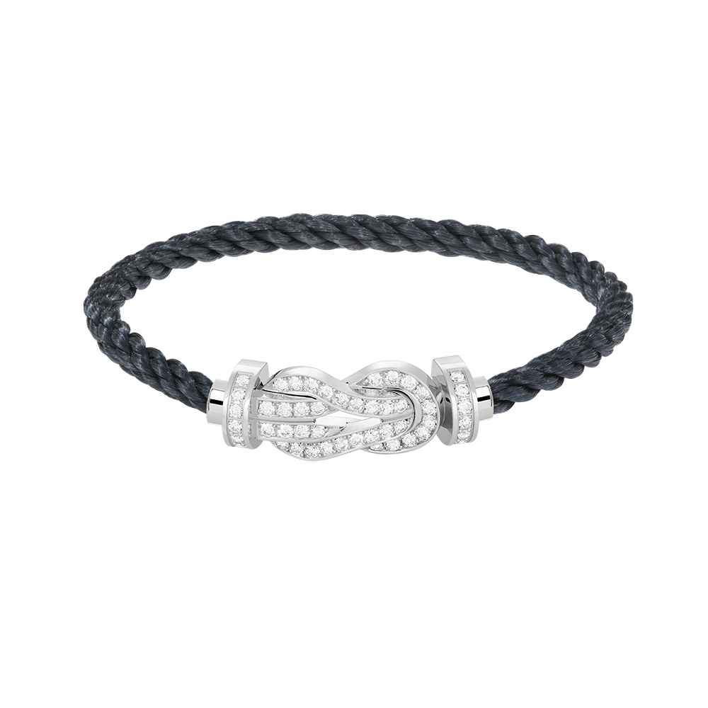 [AURORA]CHANCE LARGE 8 FIGURE BUCKLE FULL DIAMOND BRACELET SILVER