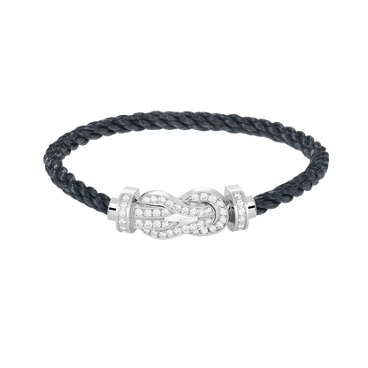 [AURORA]CHANCE LARGE 8 FIGURE BUCKLE FULL DIAMOND BRACELET SILVER