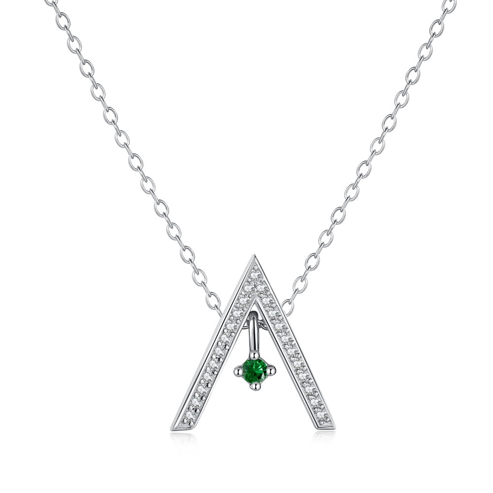 [AURORA]Sparkling "A" Shape Necklace