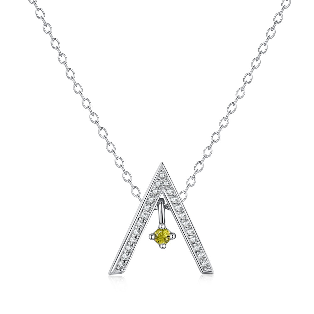 [AURORA]Sparkling "A" Shape Necklace