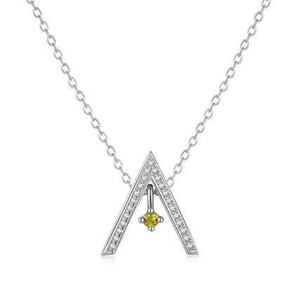 [AURORA]Sparkling "A" Shape Necklace