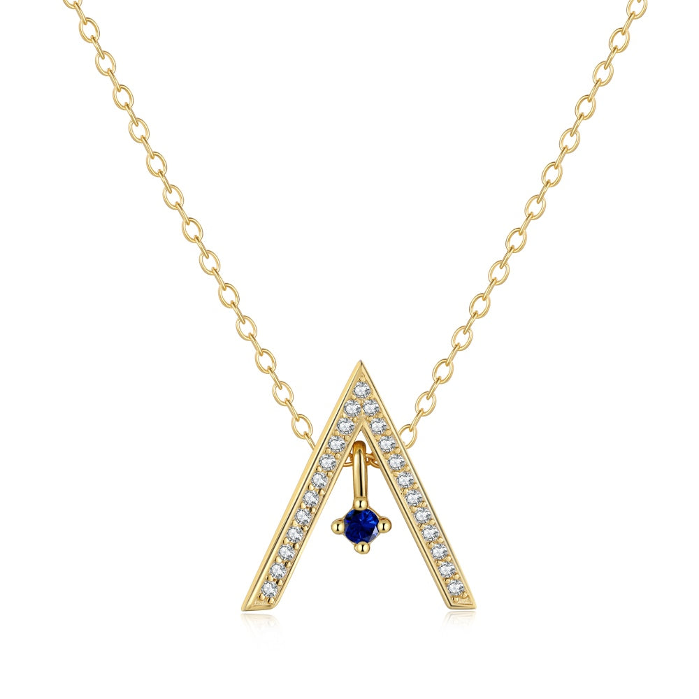 [AURORA]Sparkling "A" Shape Necklace