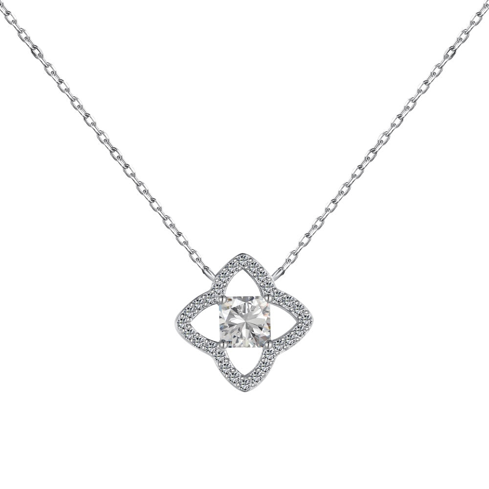 [AURORA]Exquisite Flower Shape Princess Cut Necklace