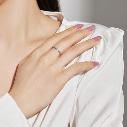 [AURORA]Sparkling Vibrant Round Shape Daily Ring