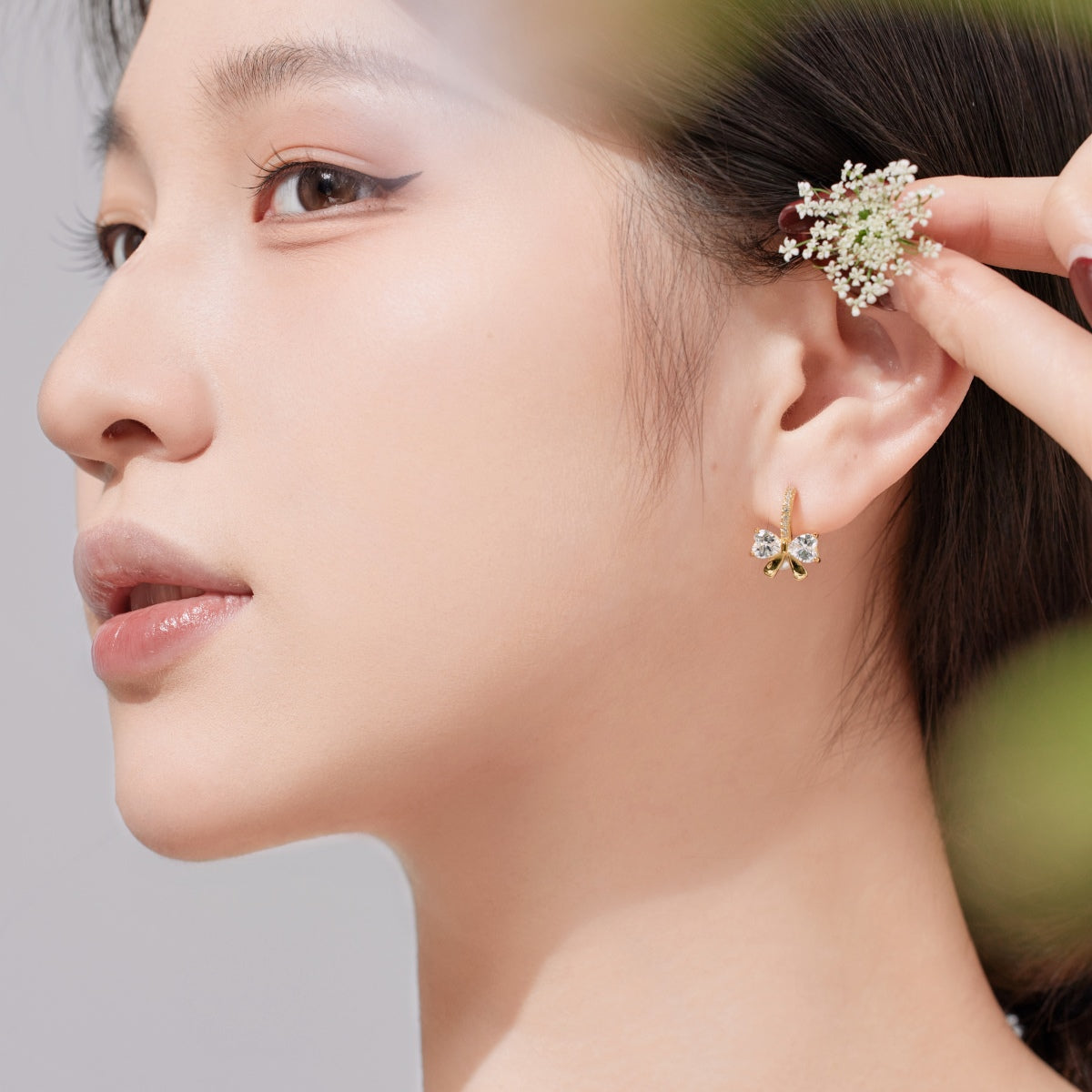 [AURORA]Exquisite Earrings With Heart-Shaped Bow Design