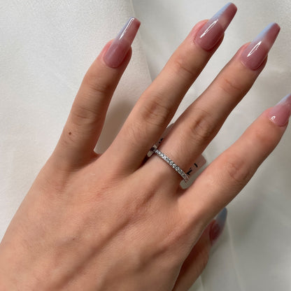 [AURORA]Delicate Sparkling Round Cut Daily Ring