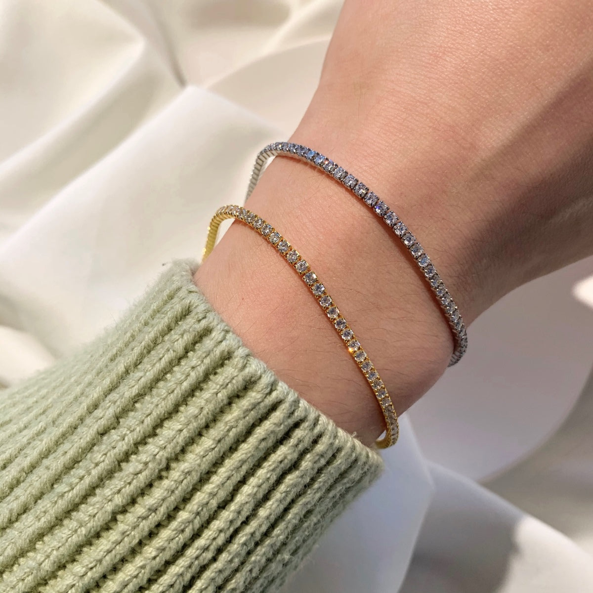 [AURORA]Radiant Shinning Princess Cut Tennis Bracelet