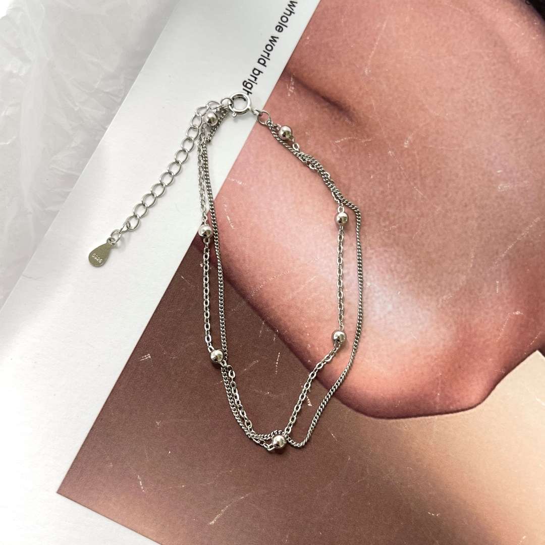 [AURORA]Delicate Bead Double Layer Bracelet