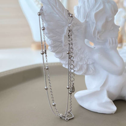 [AURORA]Dainty Double Layer Love Heart Bracelet
