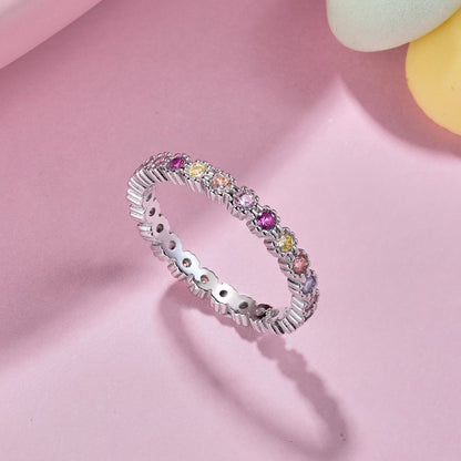 [AURORA]Exquisite Colorful Round Cut Party Ring