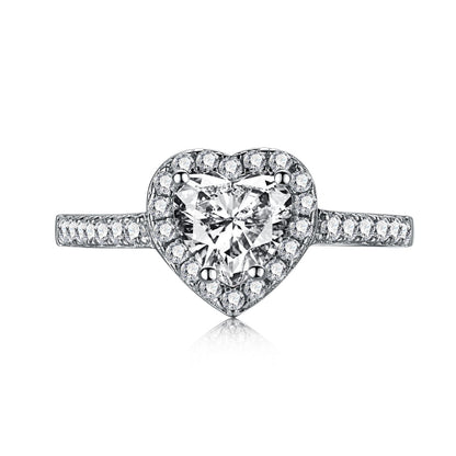[AURORA]Eternity Splashy Romantic Heart Shape Lover Ring