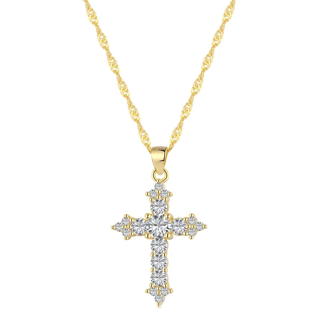 [AURORA]Delicate Cross Shape Necklace