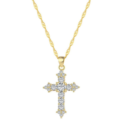 [AURORA]Delicate Cross Shape Necklace