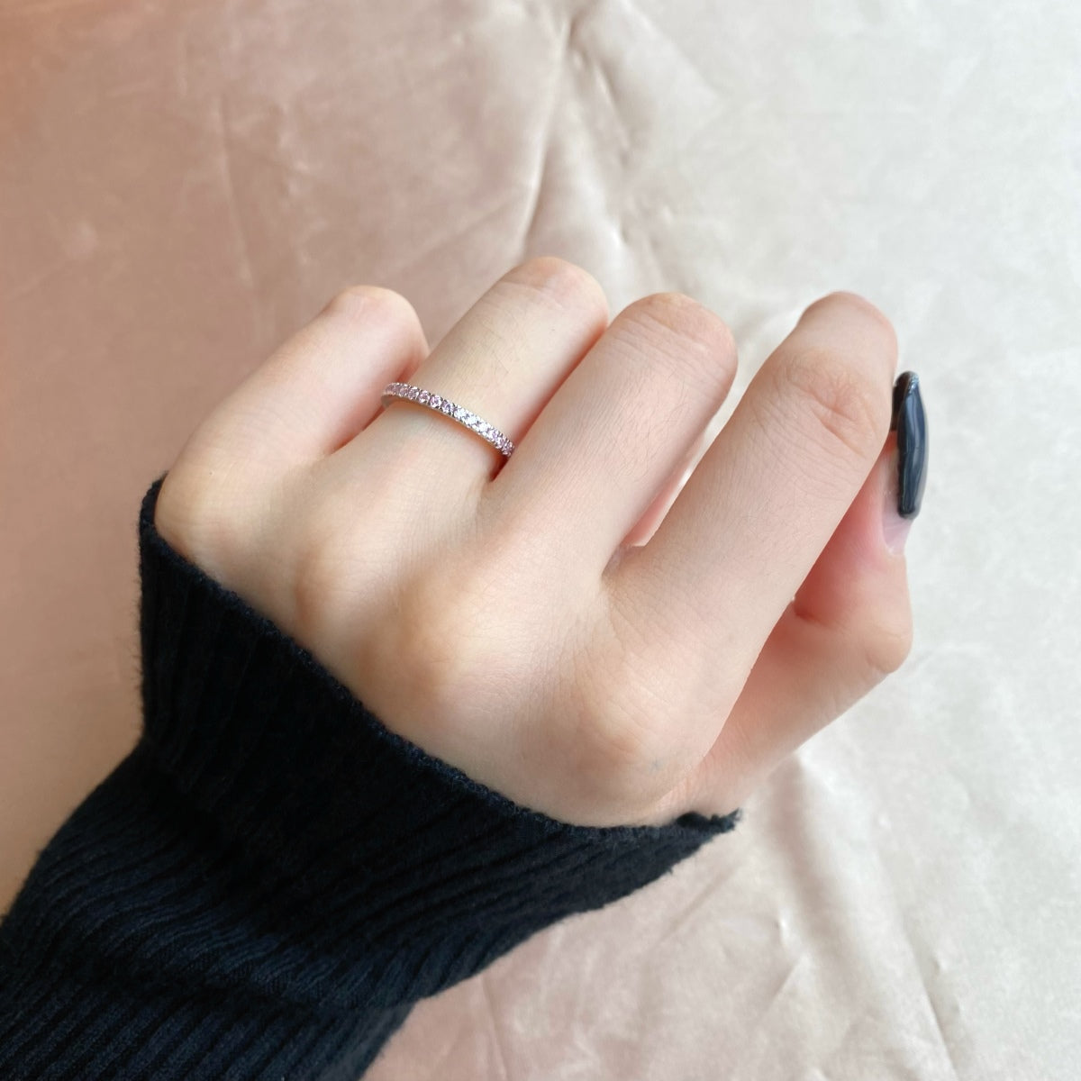 [AURORA]Delicate Sparkling Round Cut Daily Ring