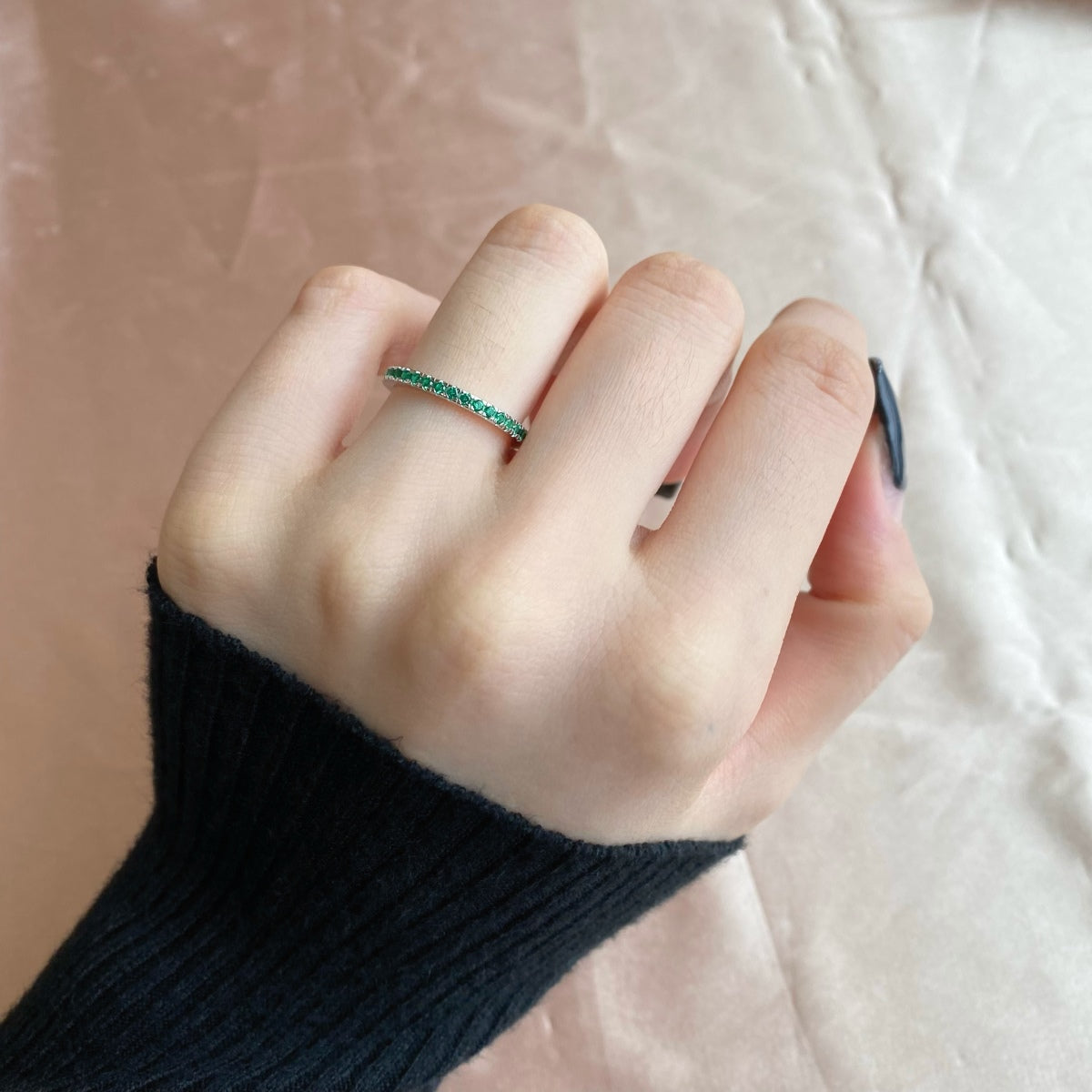 [AURORA]Delicate Sparkling Round Cut Daily Ring