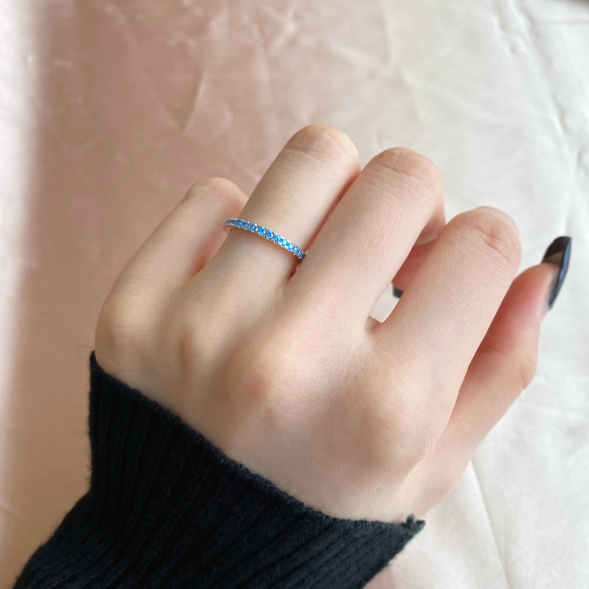 [AURORA]Delicate Sparkling Round Cut Daily Ring