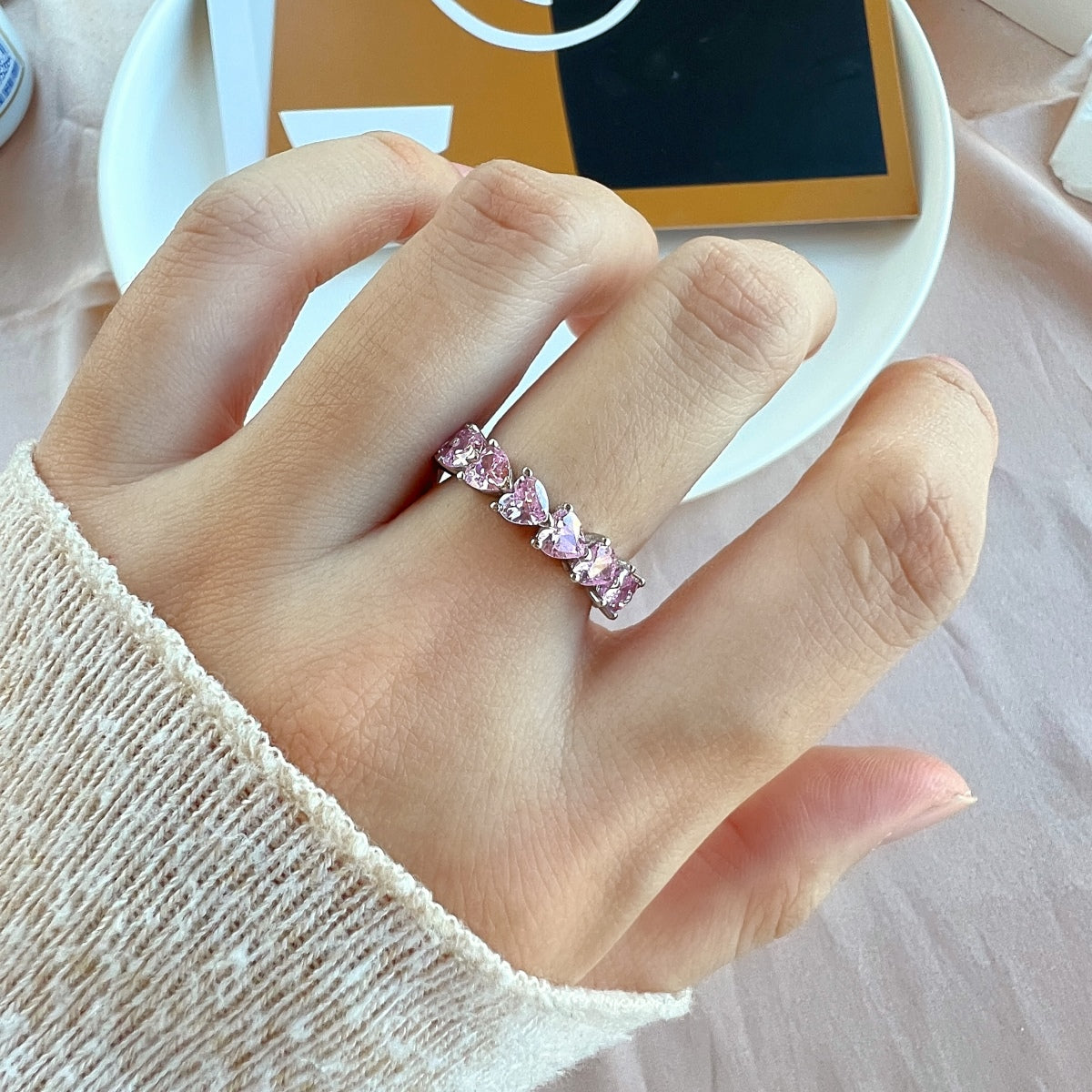 [AURORA]0.25 Carat Radiant Romance Heart Cut Lover Ring