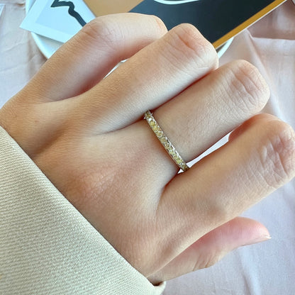 [AURORA]Delicate Sparkling Round Cut Daily Ring