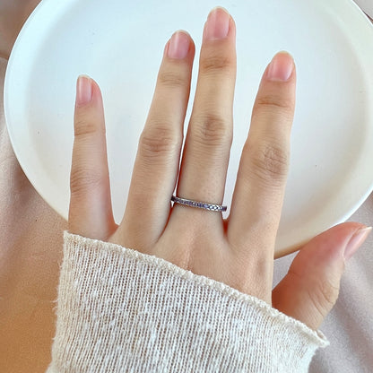 [AURORA]Delicate Sparkling Round Cut Daily Ring
