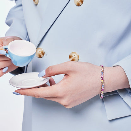 [AURORA]Ornate Sparkling Multi Cut Party Bracelet