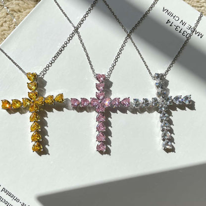 [AURORA]Radiant Cross Shape Necklace