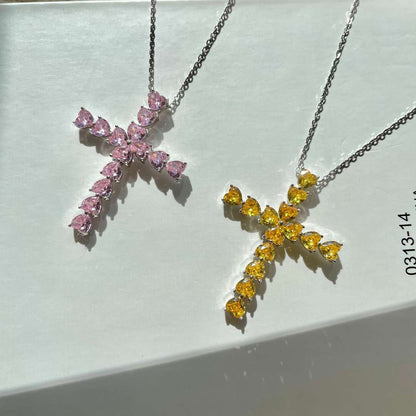 [AURORA]Radiant Cross Shape Necklace