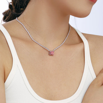 [AURORA]4.0 Carat Elegant Radiant Cut Necklace