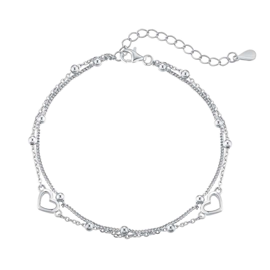[AURORA]Dainty Double Layer Love Heart Bracelet